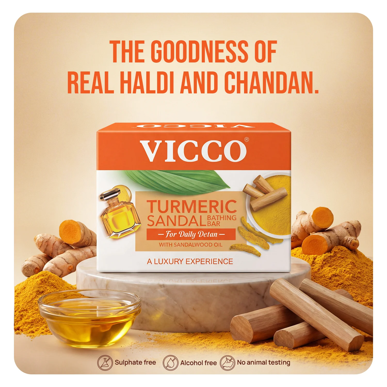 Turmeric Sandal Bathing Bar - Image 3