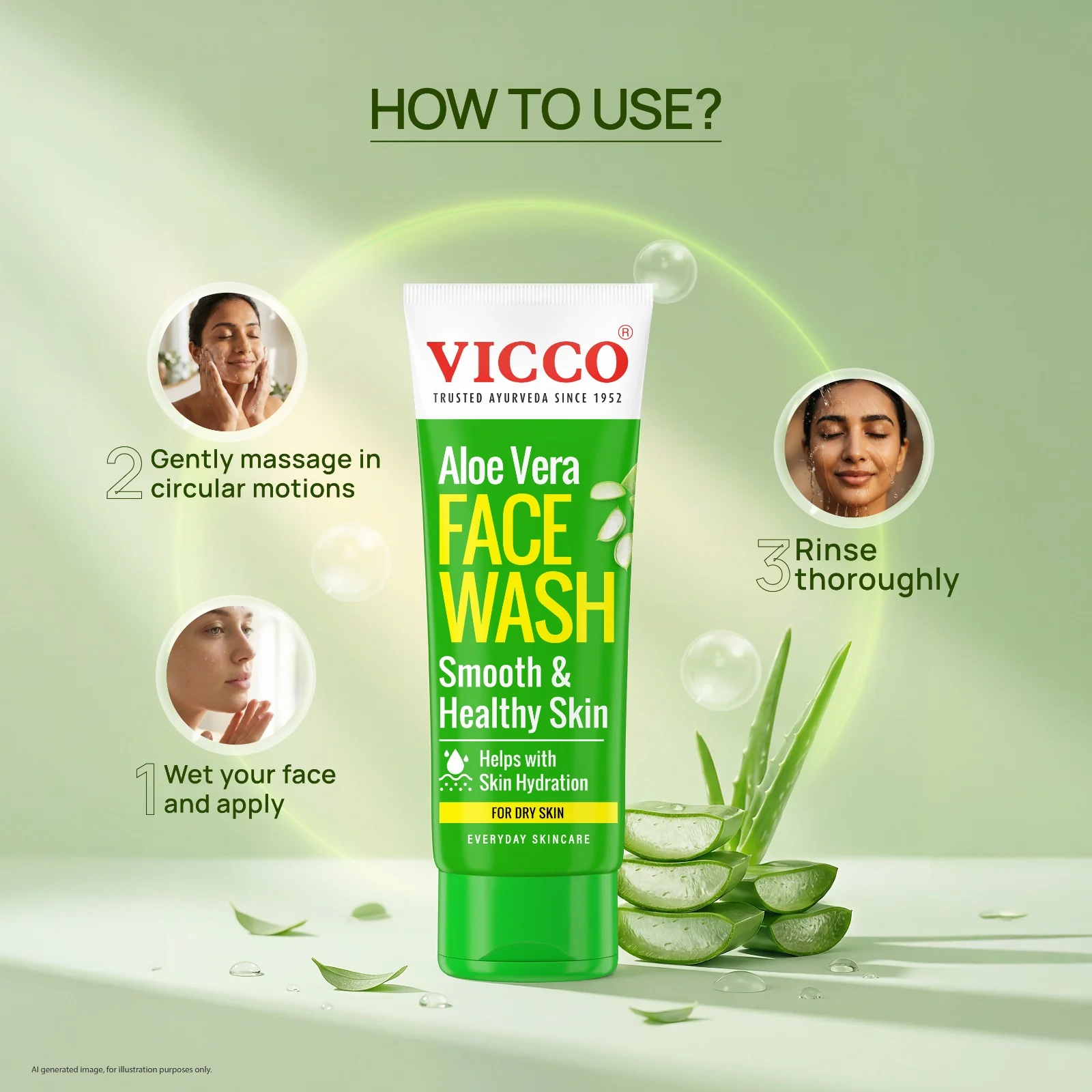 Vicco Aloe Vera Face Wash - Image 3