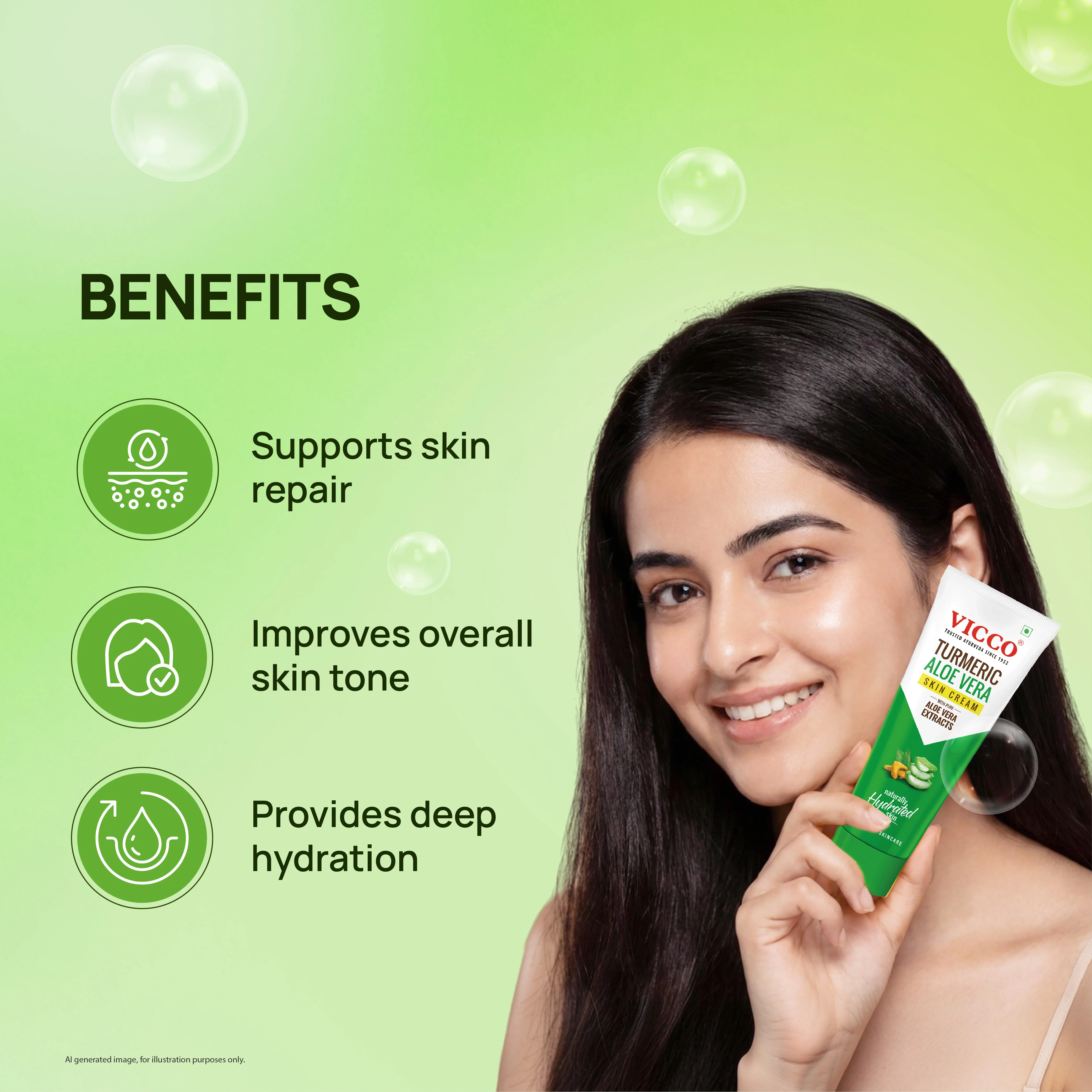 Vicco Turmeric Aloe Vera Skin Cream - Image 5