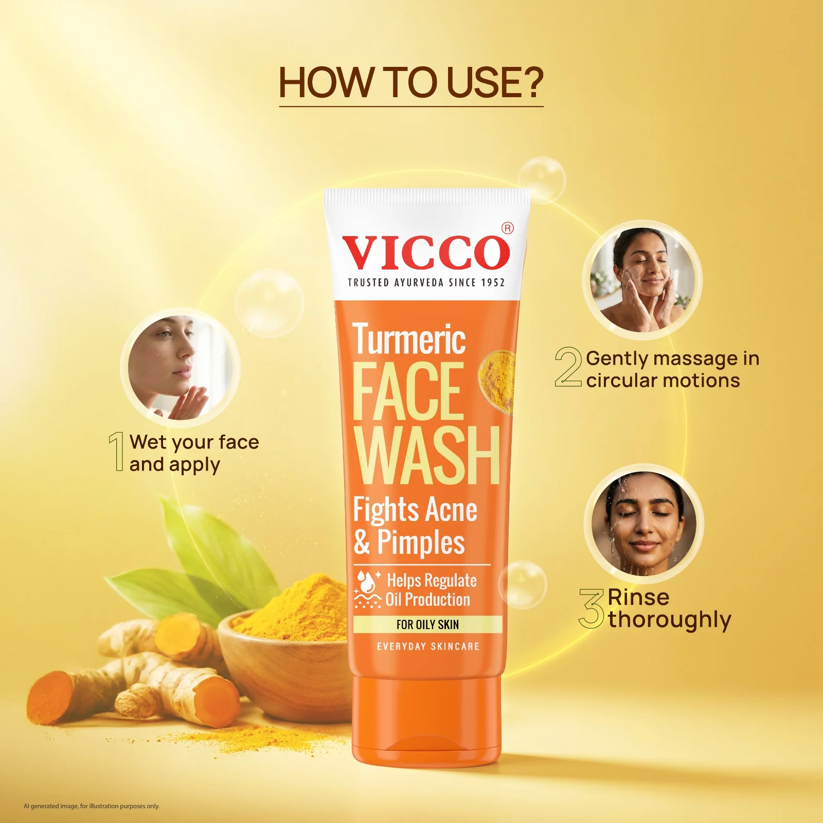 Vicco Turmeric Face Wash - Image 3