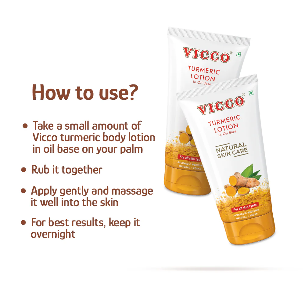 Vicco Turmeric Lotion In Oil Base - Image 4